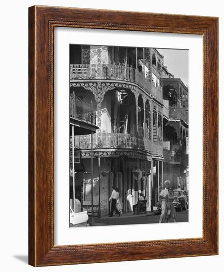 The Intricate Iron Work Balconies of New Orleans' French Quarter-null-Framed Photographic Print