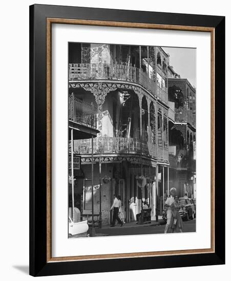 The Intricate Iron Work Balconies of New Orleans' French Quarter-null-Framed Photographic Print