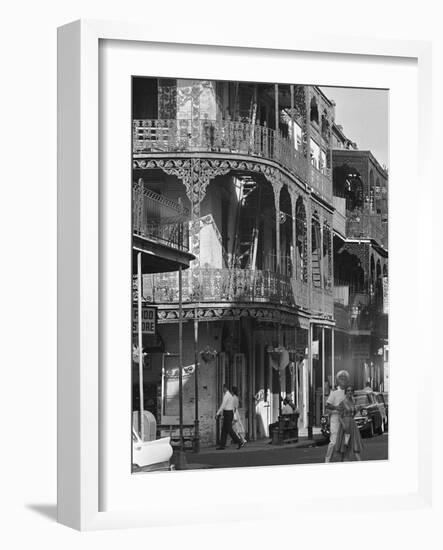 The Intricate Iron Work Balconies of New Orleans' French Quarter-null-Framed Photographic Print