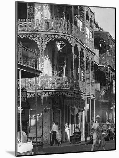 The Intricate Iron Work Balconies of New Orleans' French Quarter-null-Mounted Photographic Print