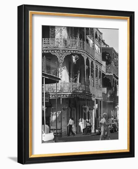 The Intricate Iron Work Balconies of New Orleans' French Quarter-null-Framed Photographic Print