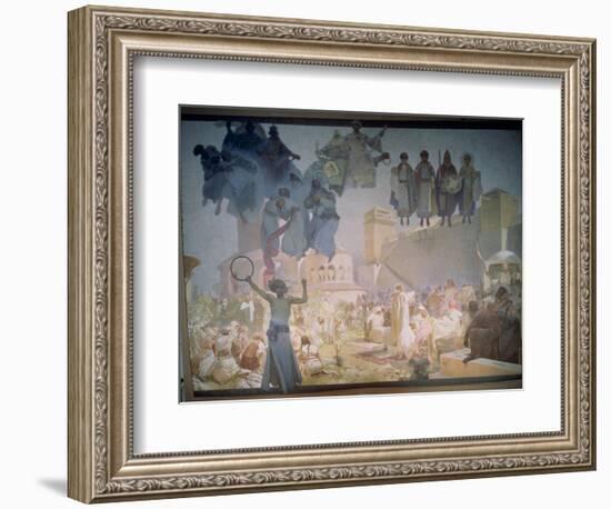 The Introduction of the Slavonic Liturgy, from the 'Slav Epic', 1912-Alphonse Mucha-Framed Giclee Print