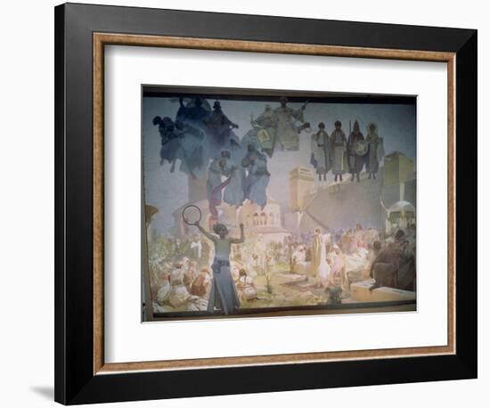 The Introduction of the Slavonic Liturgy, from the 'Slav Epic', 1912-Alphonse Mucha-Framed Giclee Print