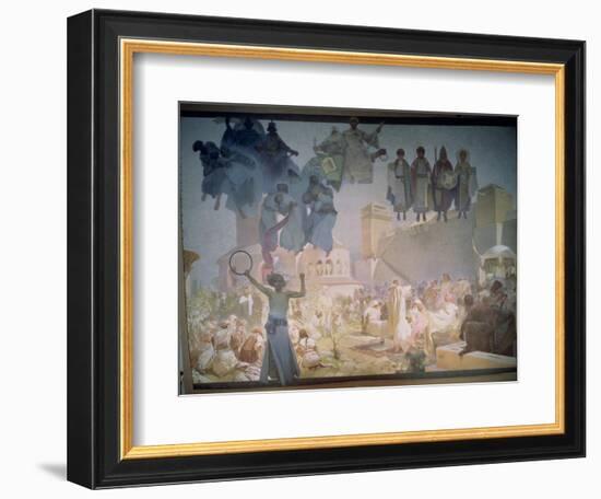 The Introduction of the Slavonic Liturgy, from the 'Slav Epic', 1912-Alphonse Mucha-Framed Giclee Print