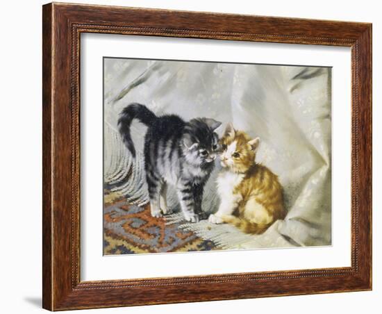 The Introduction: Silver and Ginger Kittens-Julius Adam-Framed Giclee Print