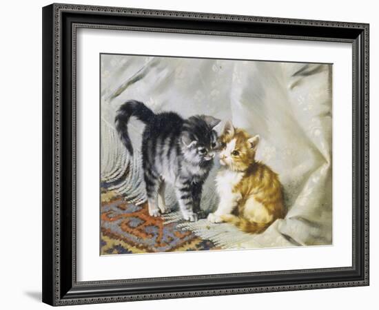 The Introduction: Silver and Ginger Kittens-Julius Adam-Framed Giclee Print