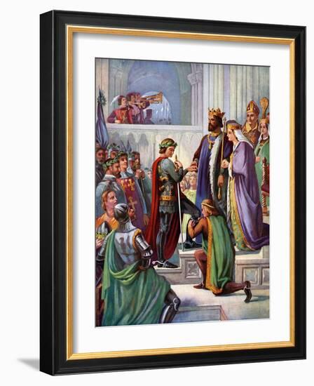 The Investiture of the Black Prince as a Knight of the Garter, 1348-Charles West Cope-Framed Giclee Print