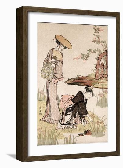 The Iris Garden, C1775-1815-Torii Kiyonaga-Framed Giclee Print