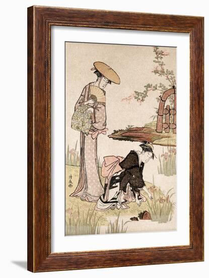 The Iris Garden, C1775-1815-Torii Kiyonaga-Framed Giclee Print