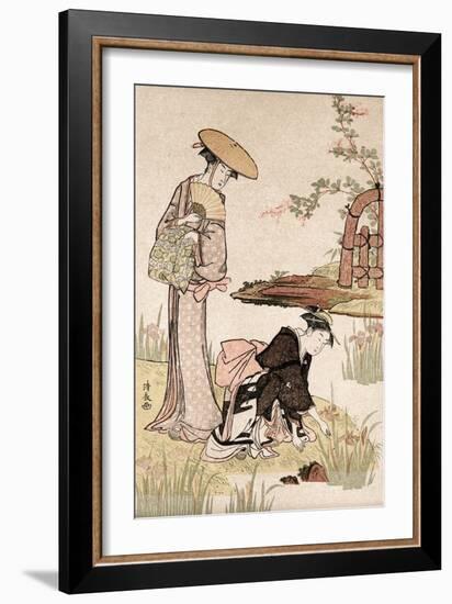 The Iris Garden, C1775-1815-Torii Kiyonaga-Framed Giclee Print