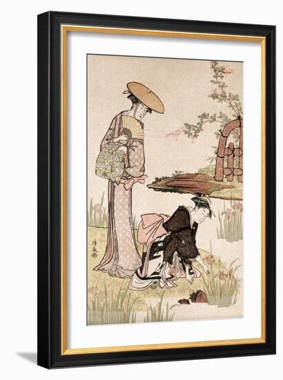 The Iris Garden, C1775-1815-Torii Kiyonaga-Framed Giclee Print