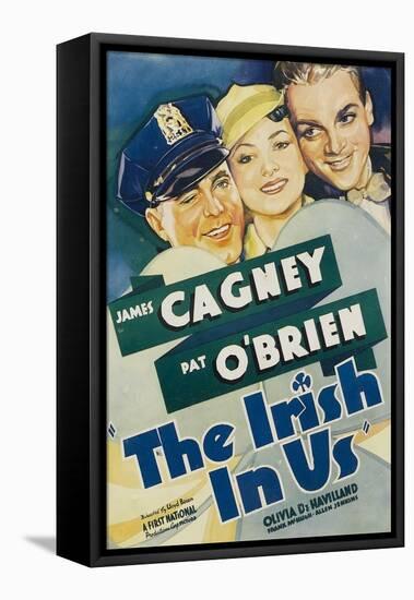 The Irish in Us, Pat O'Brien, Olivia De Havilland, James Cagney on Window Card, 1935-null-Framed Stretched Canvas