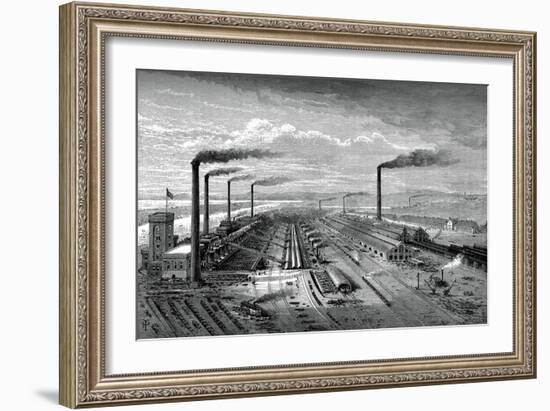 The Iron and Steel Works at Barrow, C1880-null-Framed Giclee Print