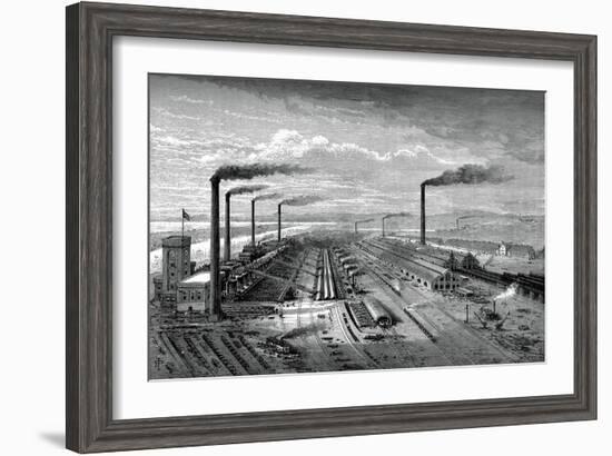 The Iron and Steel Works at Barrow, C1880-null-Framed Giclee Print