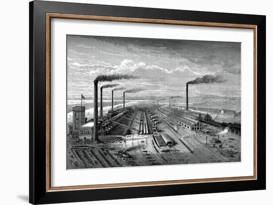 The Iron and Steel Works at Barrow, C1880-null-Framed Giclee Print