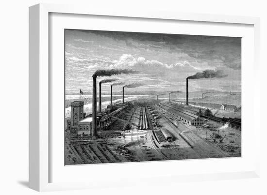 The Iron and Steel Works at Barrow, C1880-null-Framed Giclee Print