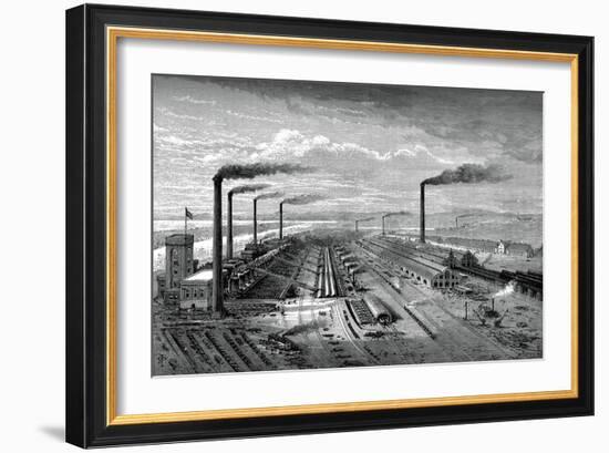 The Iron and Steel Works at Barrow, C1880-null-Framed Giclee Print