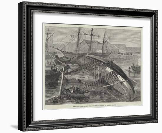 The Iron Clipper-Ship Eastminster, Capsized in London Docks-null-Framed Giclee Print