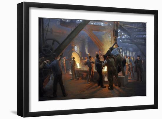 "The Iron Foundry" Burmeister & Wain, 1885-Peder Severin Kröyer-Framed Giclee Print