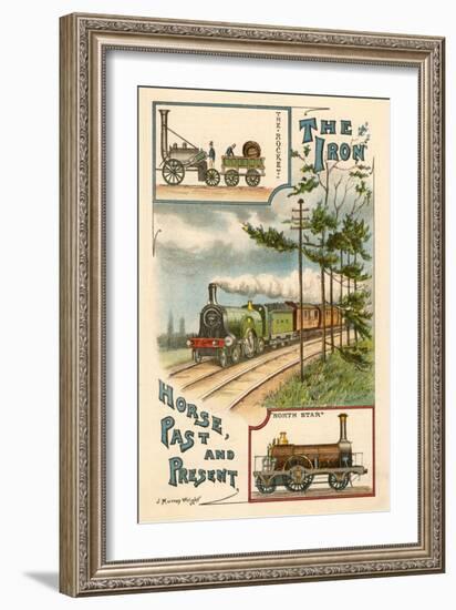 The Iron Horse Past and Present, C1900-null-Framed Giclee Print