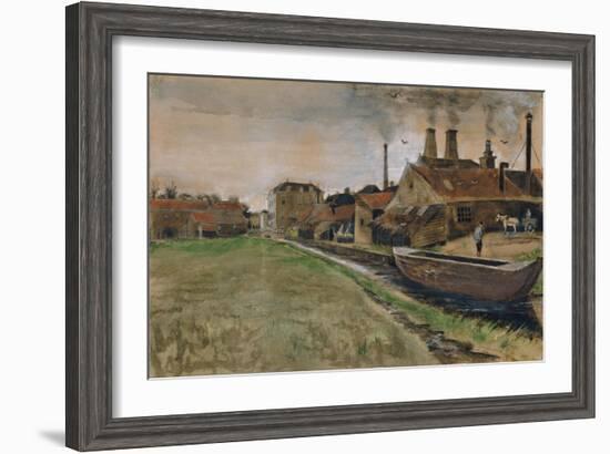 The Iron Mill in the Hague, 1882 (Gouache, W/C, Wash, Pen and India Ink, Pencil on Paper)-Vincent van Gogh-Framed Giclee Print