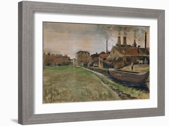 The Iron Mill in the Hague, 1882 (Gouache, W/C, Wash, Pen and India Ink, Pencil on Paper)-Vincent van Gogh-Framed Giclee Print