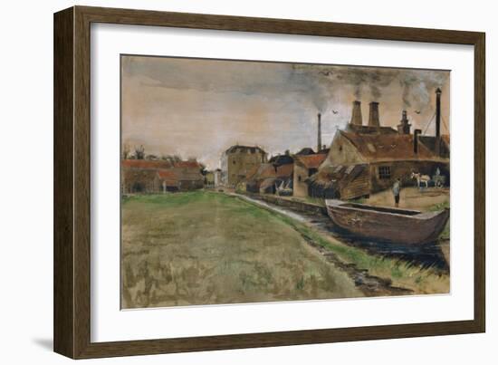 The Iron Mill in the Hague, 1882 (Gouache, W/C, Wash, Pen and India Ink, Pencil on Paper)-Vincent van Gogh-Framed Giclee Print