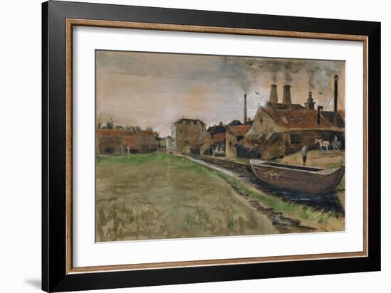 The Iron Mill in the Hague, 1882 (Gouache, W/C, Wash, Pen and India Ink, Pencil on Paper)-Vincent van Gogh-Framed Giclee Print