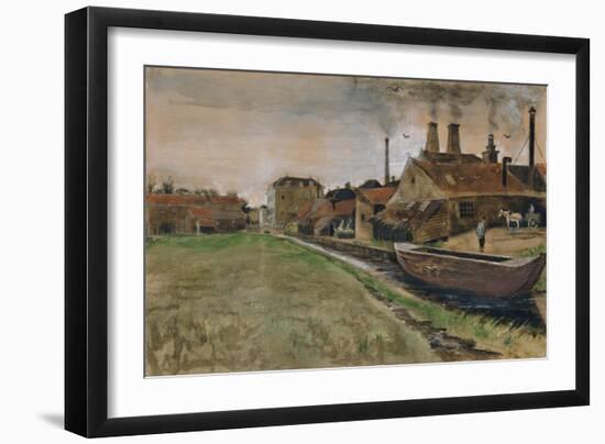 The Iron Mill in the Hague, 1882 (Gouache, W/C, Wash, Pen and India Ink, Pencil on Paper)-Vincent van Gogh-Framed Giclee Print
