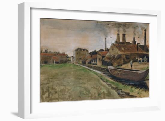 The Iron Mill in the Hague, 1882 (Gouache, W/C, Wash, Pen and India Ink, Pencil on Paper)-Vincent van Gogh-Framed Giclee Print