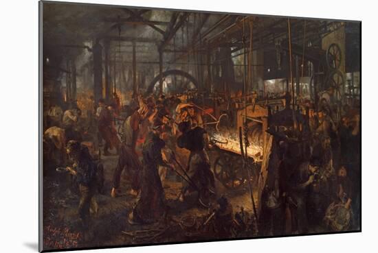 The Iron Rolling Mill (Modern Cyclope), 1873-1875-Adolph Friedrich von Menzel-Mounted Giclee Print