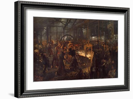 The Iron Rolling Mill (Modern Cyclope), 1873-1875-Adolph Friedrich von Menzel-Framed Giclee Print