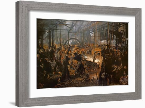 The Iron-Rolling Mill-Adolph von Menzel-Framed Giclee Print