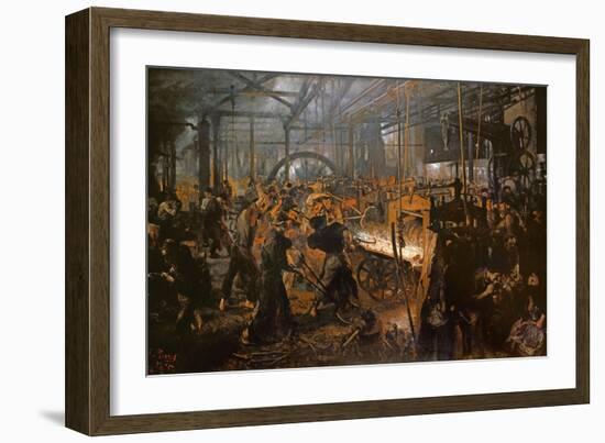 The Iron-Rolling Mill-Adolph von Menzel-Framed Giclee Print