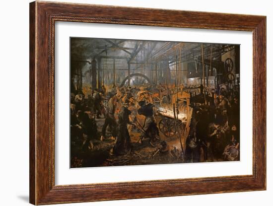 The Iron-Rolling Mill-Adolph von Menzel-Framed Giclee Print