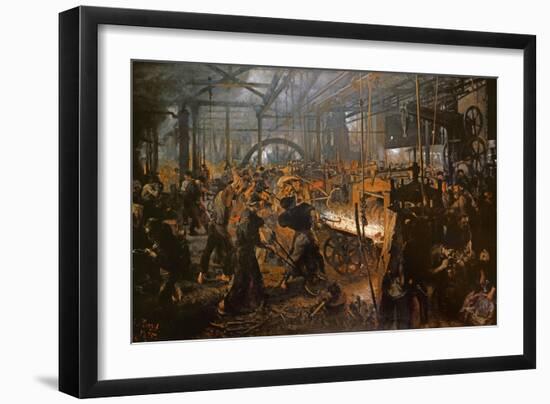 The Iron-Rolling Mill-Adolph von Menzel-Framed Giclee Print