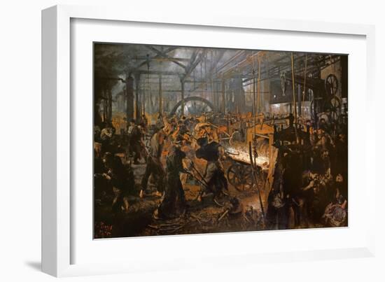 The Iron-Rolling Mill-Adolph von Menzel-Framed Giclee Print