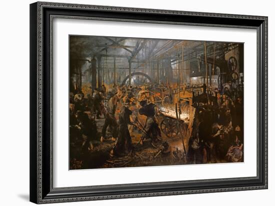 The Iron-Rolling Mill-Adolph von Menzel-Framed Giclee Print