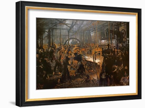 The Iron-Rolling Mill-Adolph von Menzel-Framed Giclee Print