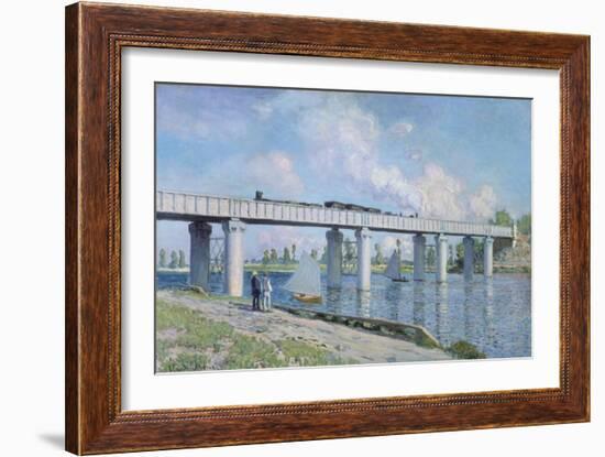 The Iron Track Bridge at Argenteuil. Pont Du Chemin De Fer a Argenteuil-Claude Monet-Framed Giclee Print