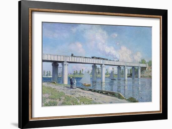 The Iron Track Bridge at Argenteuil. Pont Du Chemin De Fer a Argenteuil-Claude Monet-Framed Giclee Print