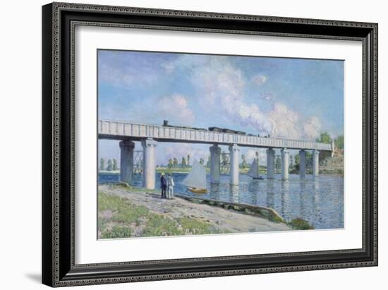 The Iron Track Bridge at Argenteuil. Pont Du Chemin De Fer a Argenteuil-Claude Monet-Framed Giclee Print