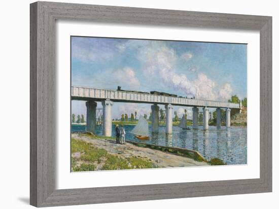 The Iron Track Bridge at Argenteuil; Pont Du Chemin De Fer a Argenteuil-Claude Monet-Framed Giclee Print