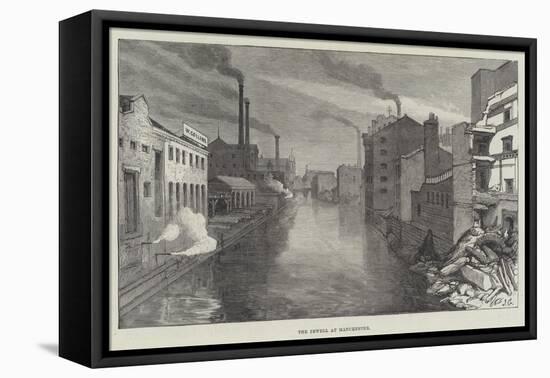 The Irwell at Manchester-Sir John Gilbert-Framed Premier Image Canvas