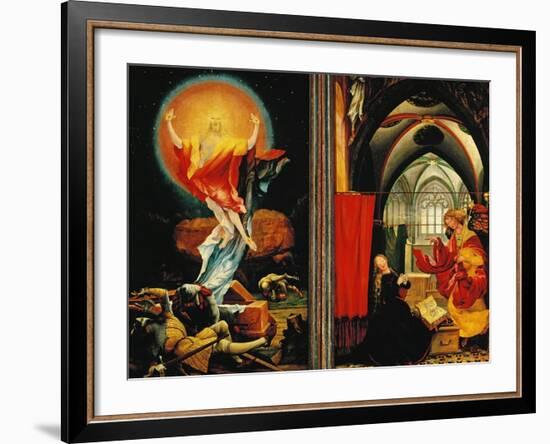 The Isenheim Altar: Christ Resurrection, Annunciaton, Limewood, Around 1515-Matthias Grünewald-Framed Giclee Print