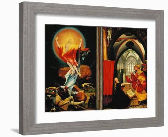 The Isenheim Altar: Christ Resurrection, Annunciaton, Limewood, Around 1515-Matthias Grünewald-Framed Giclee Print