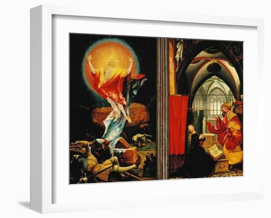 The Isenheim Altar: Christ Resurrection, Annunciaton, Limewood, Around 1515-Matthias Grünewald-Framed Giclee Print