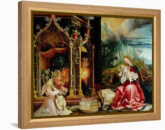 The Isenheim Altarpiece, Central Panel: Concert of Angels and Nativity, 1506-1515-Matthias Grünewald-Framed Premier Image Canvas