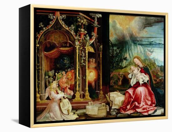 The Isenheim Altarpiece, Central Panel: Concert of Angels and Nativity, 1506-1515-Matthias Grünewald-Framed Premier Image Canvas