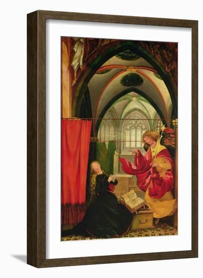 The Isenheim Altarpiece, Left Wing: Annunciation-Matthias Grünewald-Framed Giclee Print